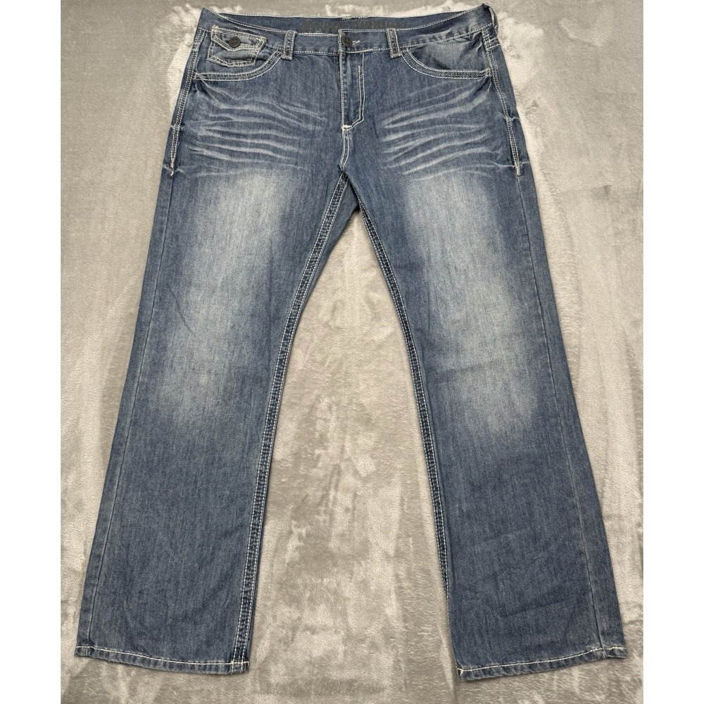 Vintage Xtreme Couture Jeans Mens 40 Blue Denim Affliction Grunge Whiskers Y2K